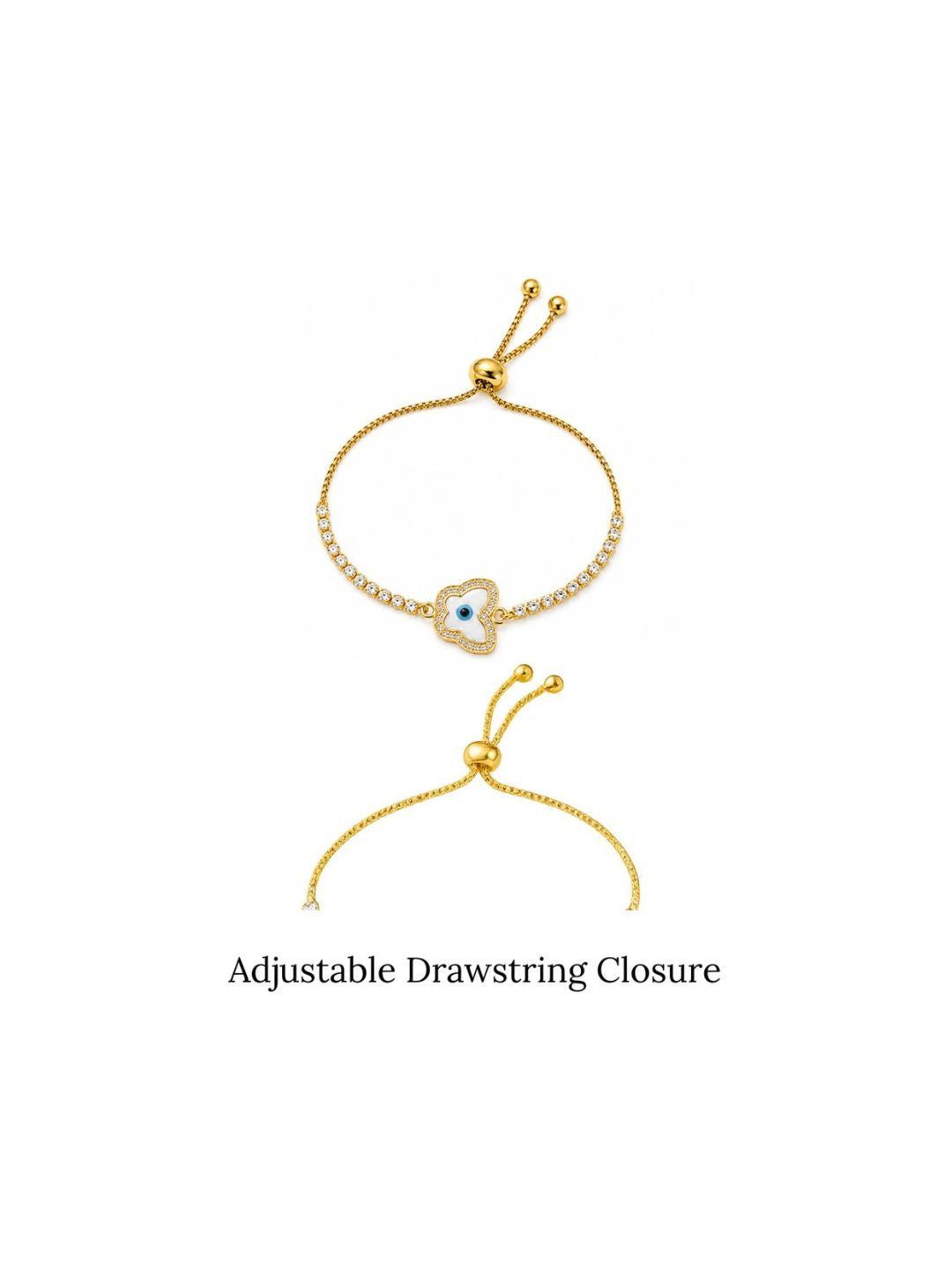 Evil Eye Butterfly Bracelet with Cubic Zirconia