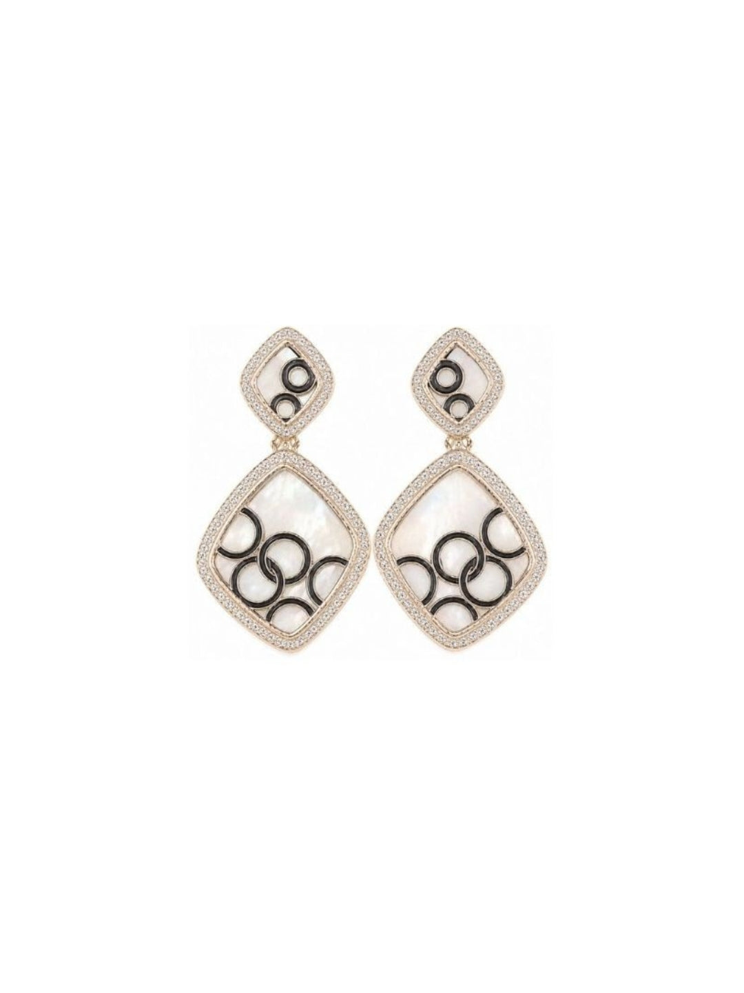 Gold Plated Cubic Zirconia Drop Earrings
