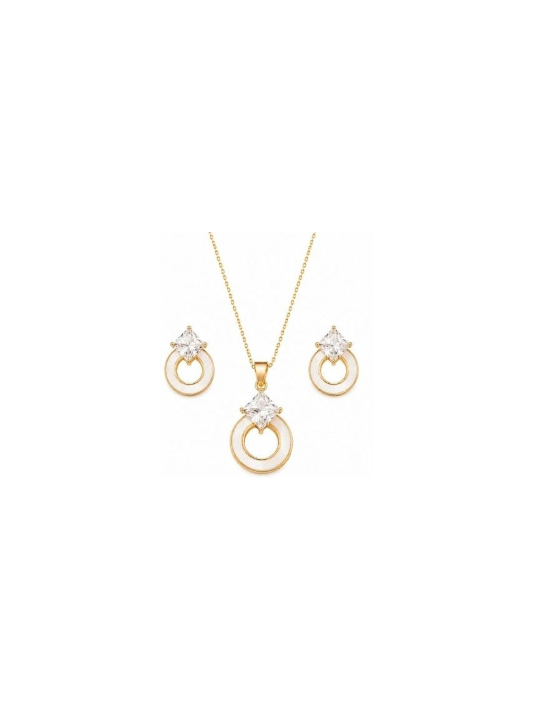 Rose Gold Plated Cubic Zirconia Pendant Set