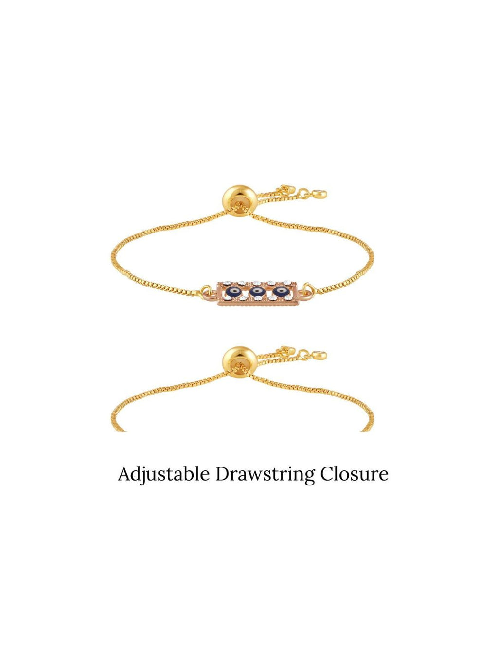 Gold Plated Evil Eye Adjustable Bracelet