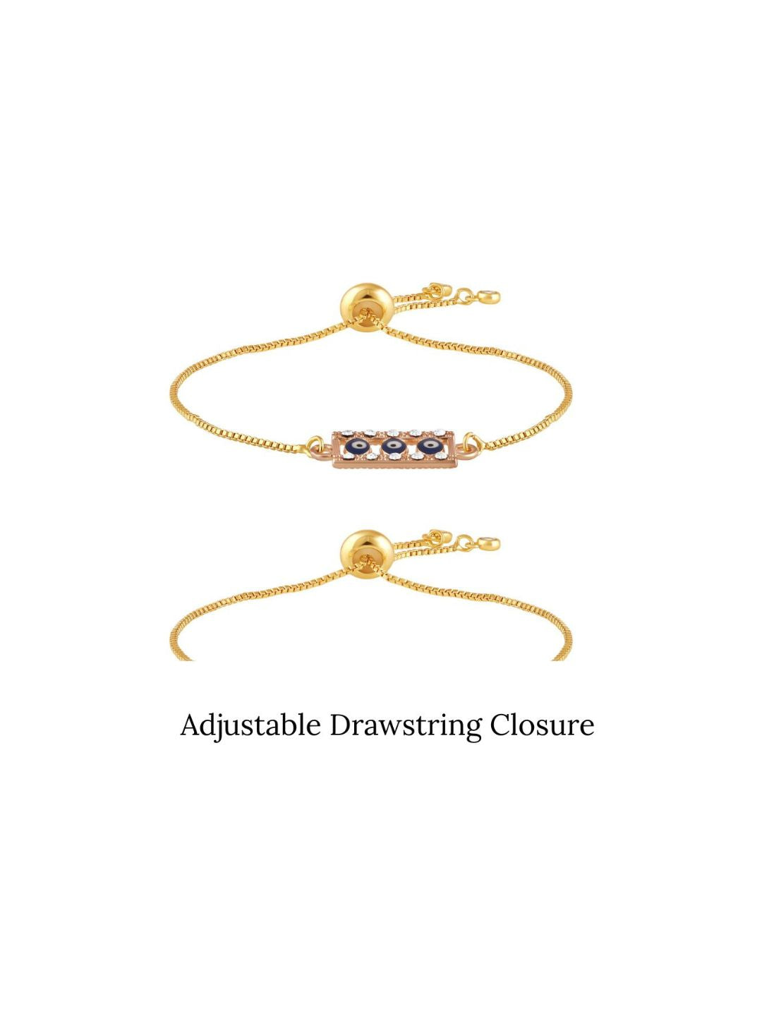 Gold Plated Evil Eye Adjustable Bracelet