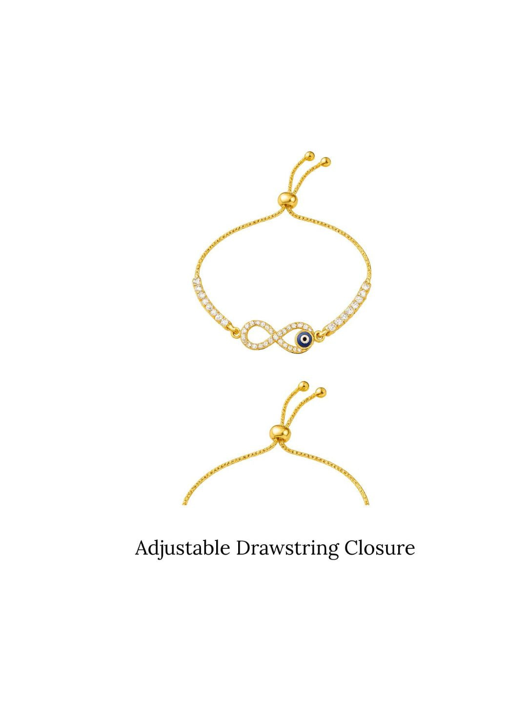 Evil Eye Infinity Bracelet with Cubic Zirconia