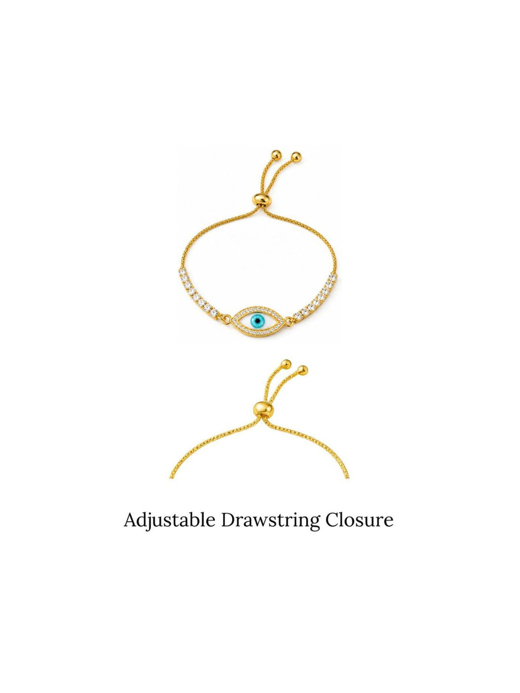 Gold Plated Evil Eye Bracelet with Cubic Zirconia