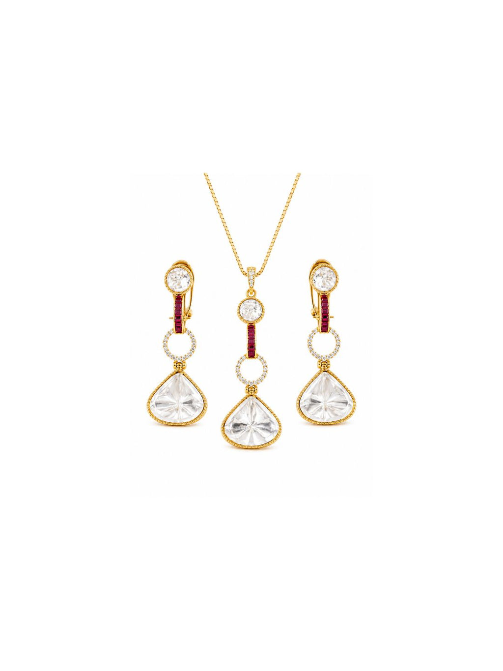 Gold Plated Cubic Zirconia Pendant Set