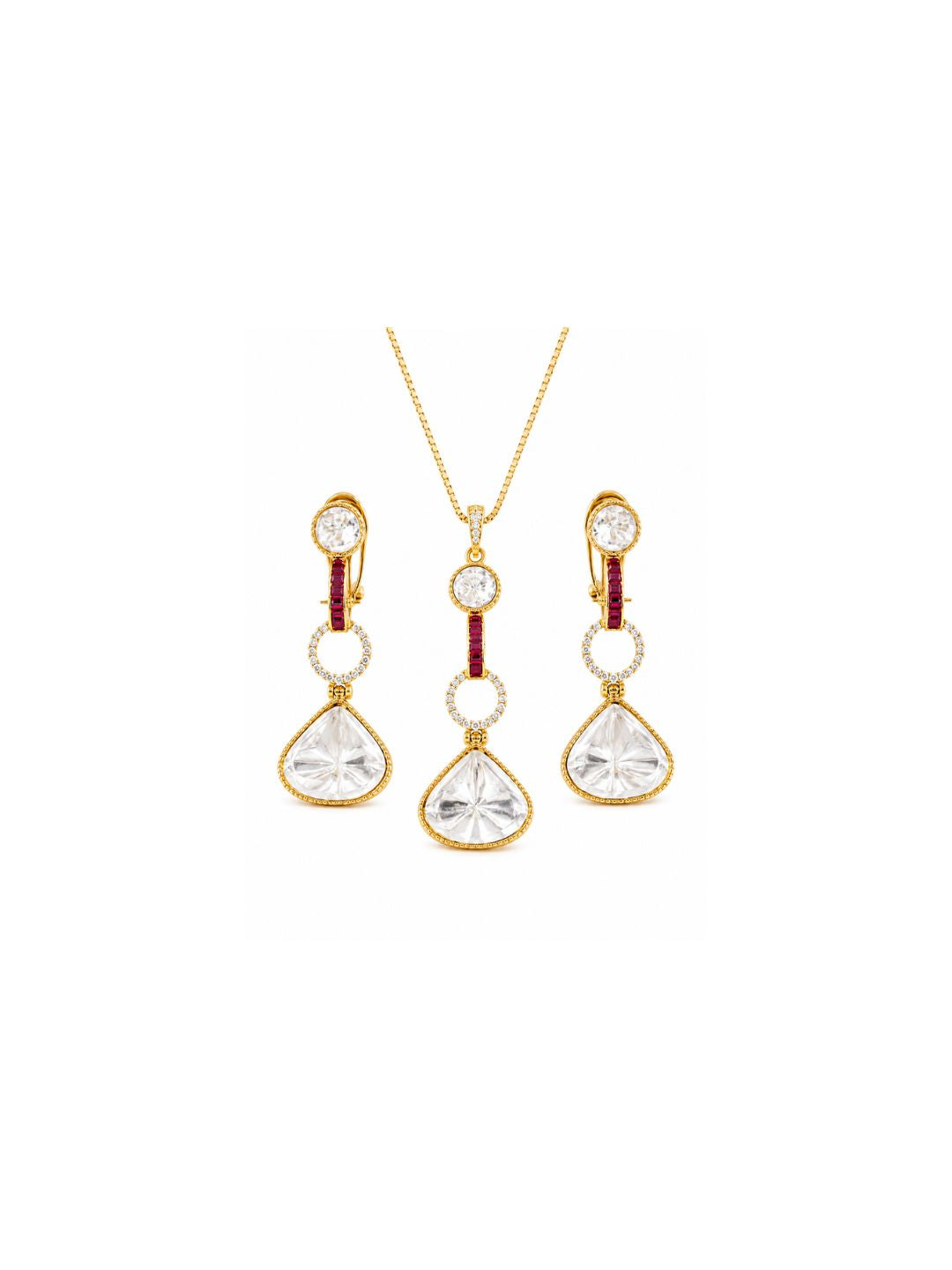 Gold Plated Cubic Zirconia Pendant Set
