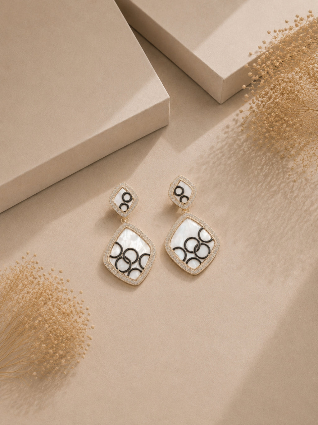 Gold Plated Cubic Zirconia Drop Earrings
