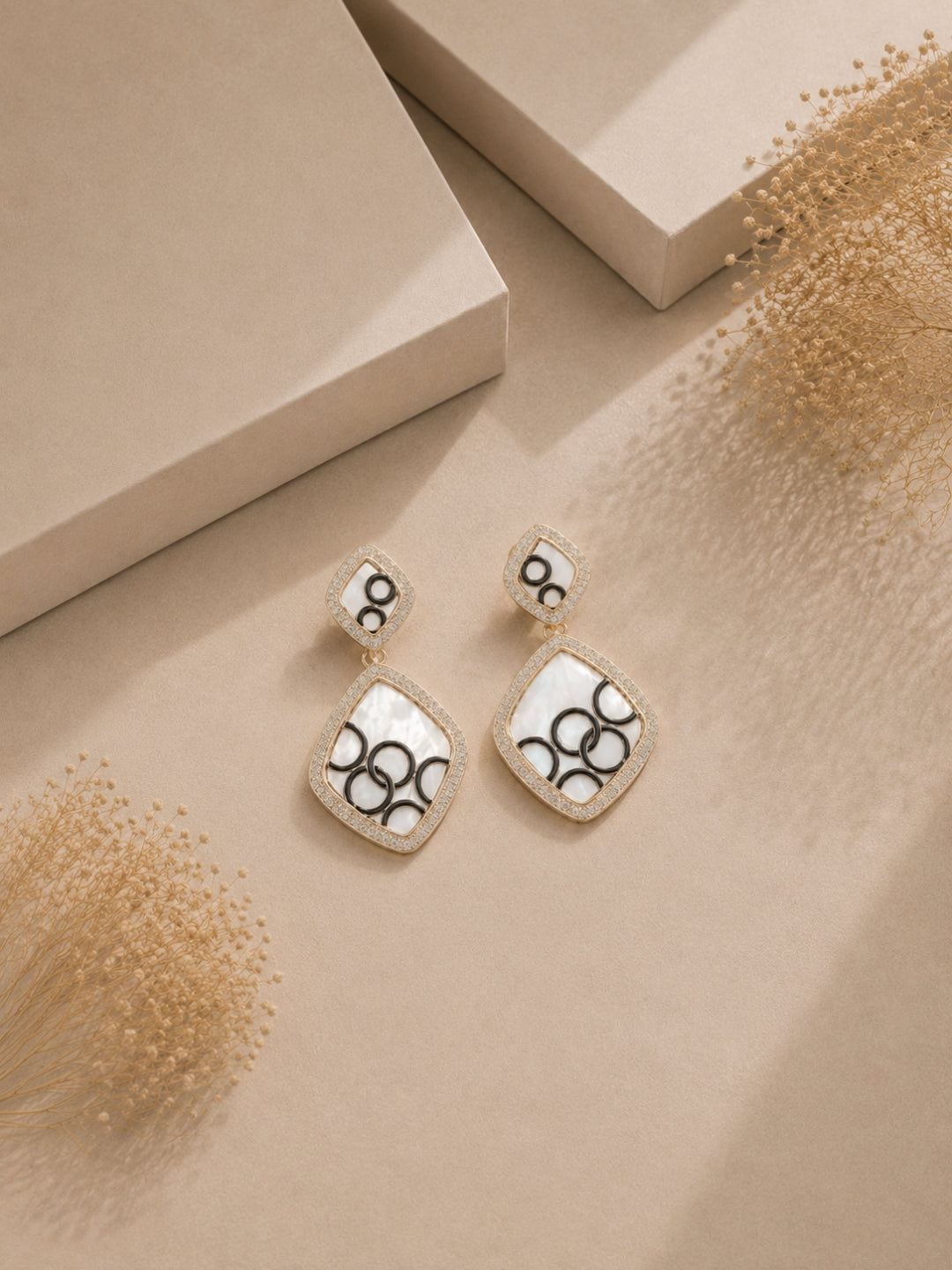 Gold Plated Cubic Zirconia Drop Earrings