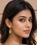Gold-Plated Kundan Drop Earrings
