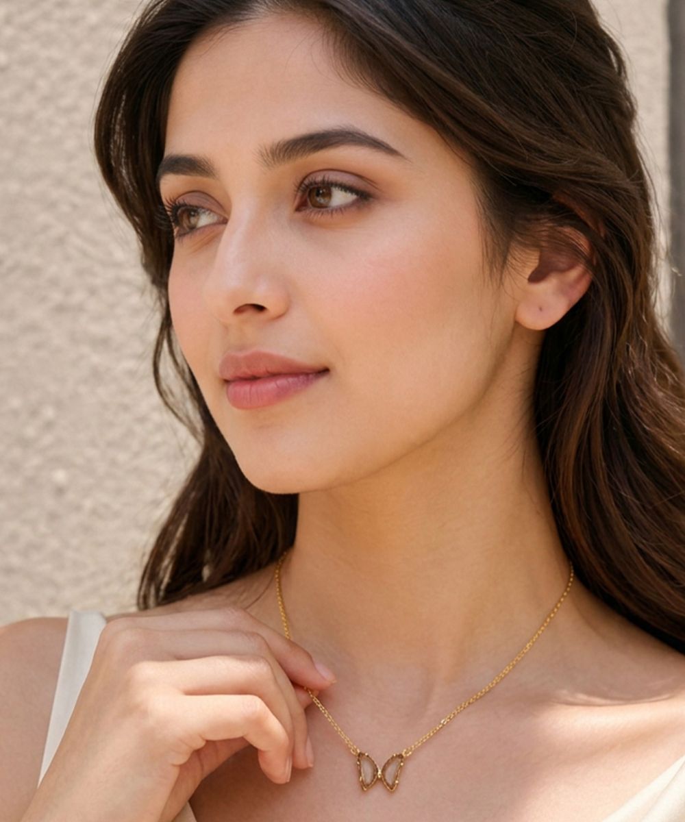 Gold‑Plated Butterfly Charm Pendant Chain
