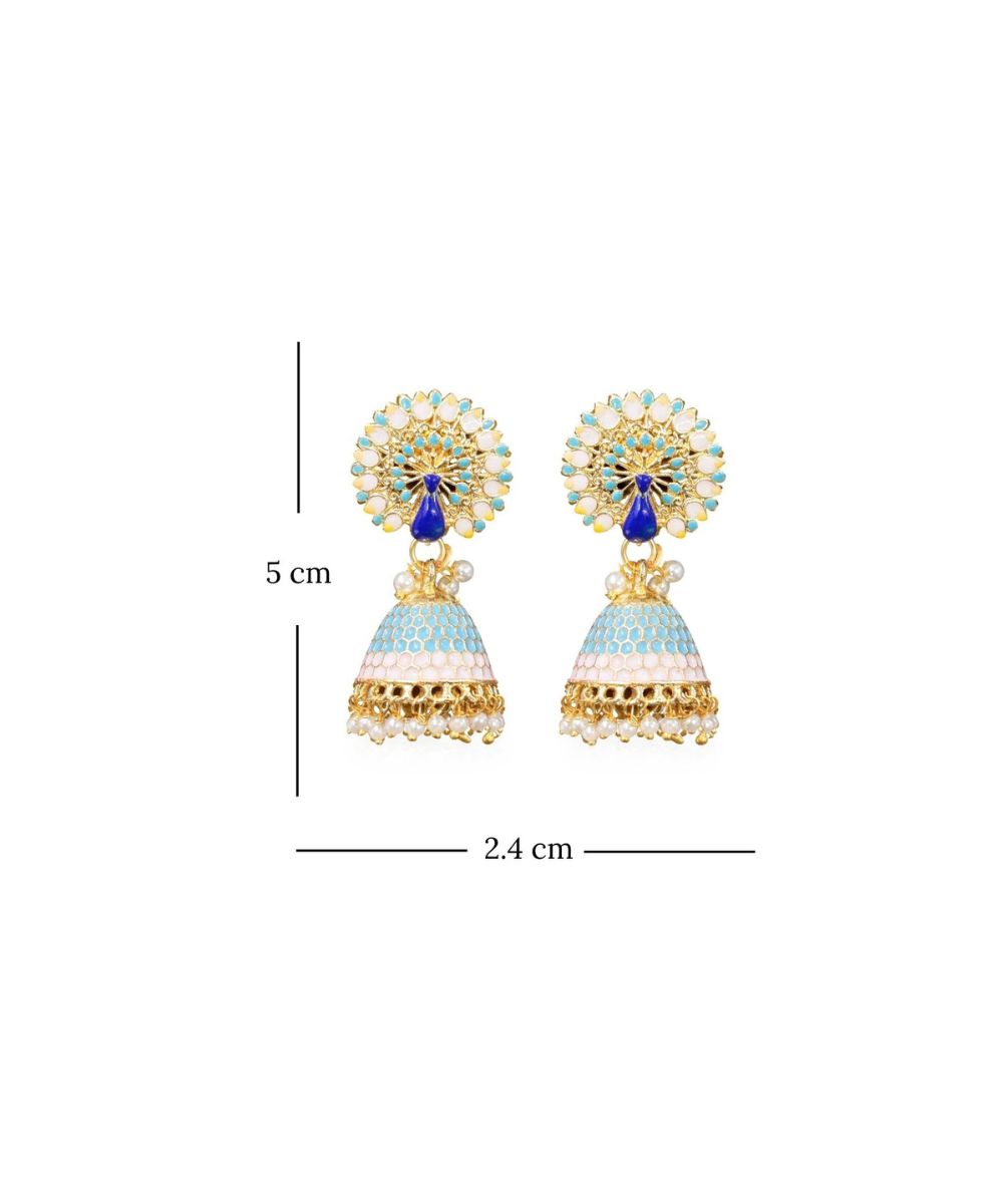 Gold Plated Peacock Style Jhumki Earrings