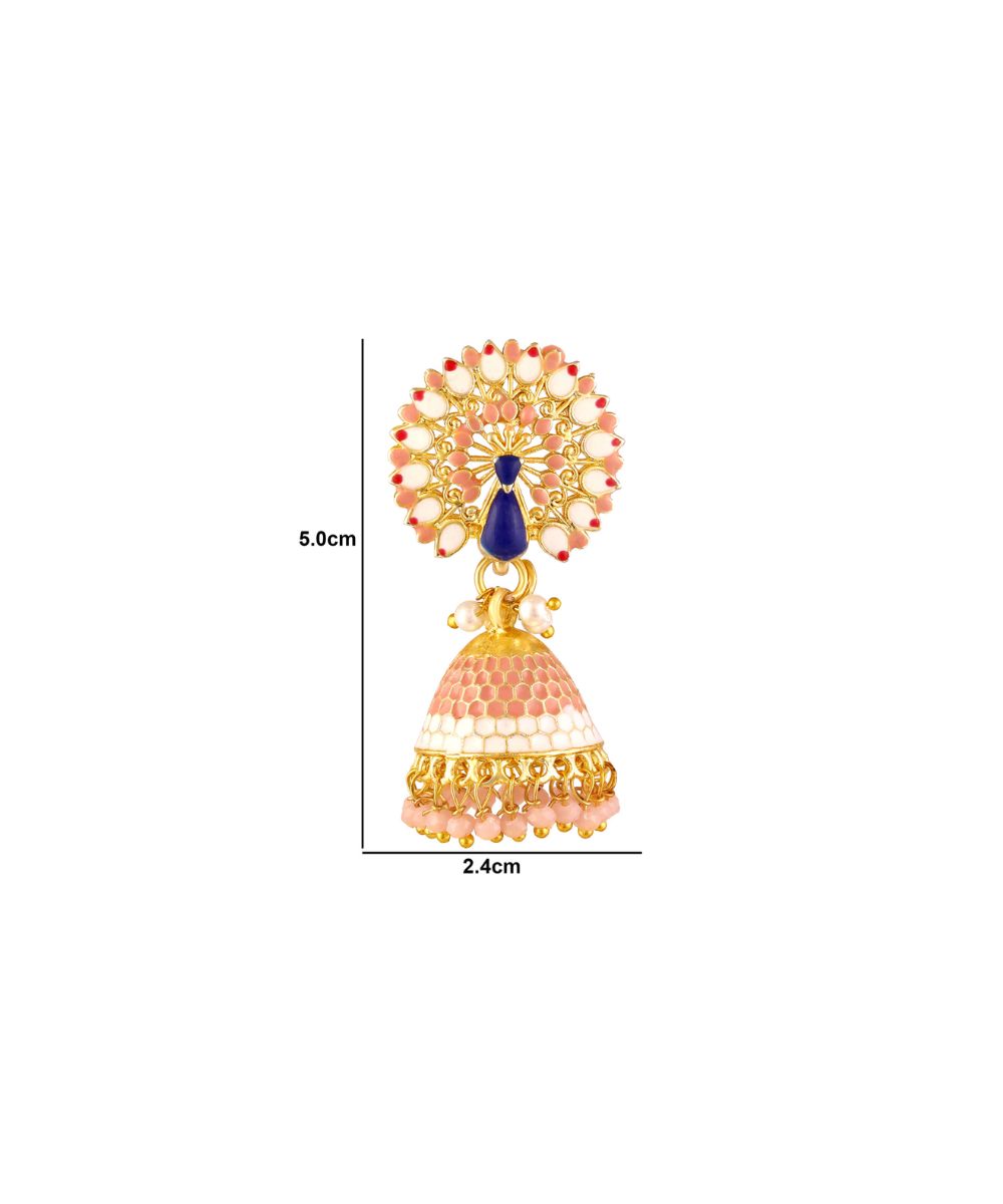 Gold Plated Peacock Style Jhumki Earrings