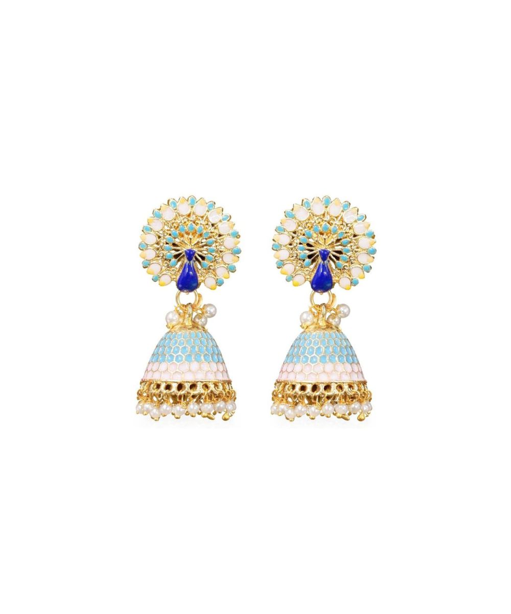 Gold Plated Peacock Style Jhumki Earrings