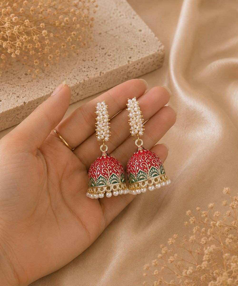 Gold Plated Pearl Drop Earrings