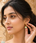 Bloom Gold-Plated Green Cubic Zirconia Floral Drop Earrings