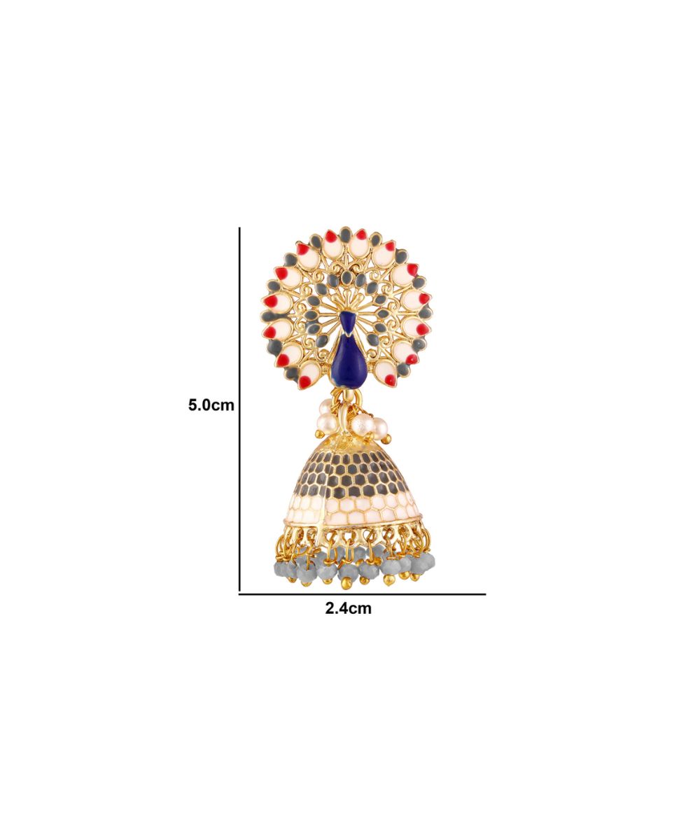 Gold Plated Peacock Style Jhumki Earrings