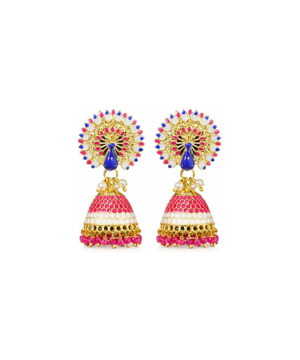 Gold Plated Peacock Style Jhumki Earrings