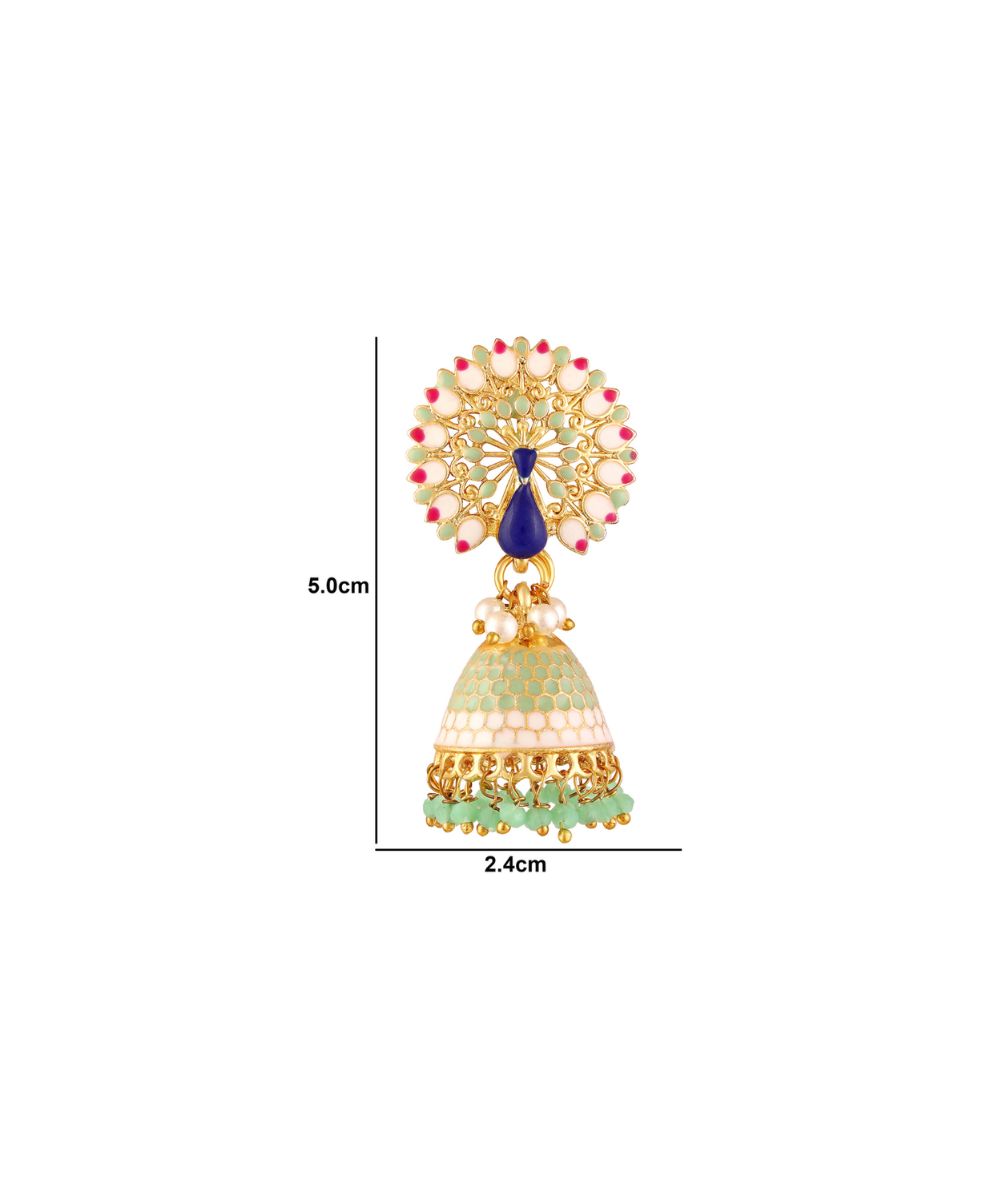 Gold Plated Peacock Style Jhumki Earrings