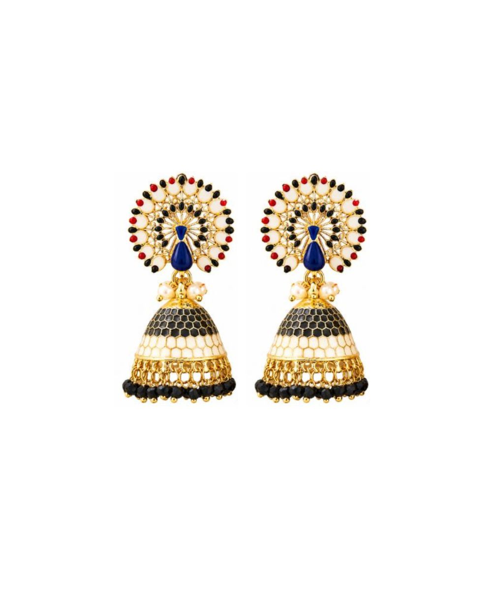 Gold Plated Peacock Style Jhumki Earrings
