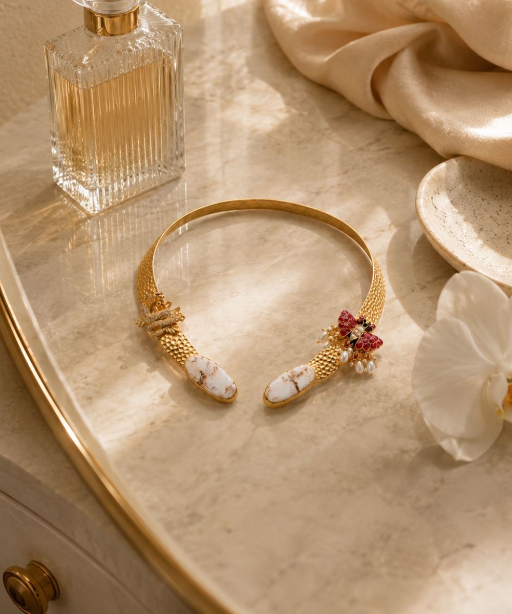 Butterfly Gold-Plated Open Collar Necklace