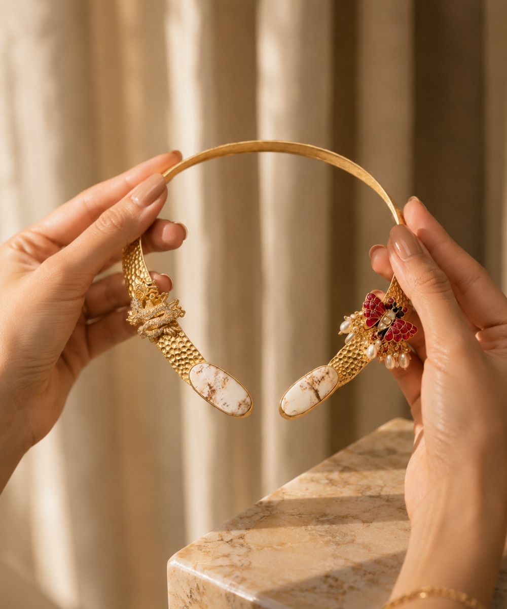 Butterfly Gold-Plated Open Collar Necklace