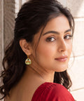 Gold Plated Hand-Painted Drop Earrings