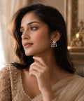 Rhodium Plated Cubic Zirconia Earring
