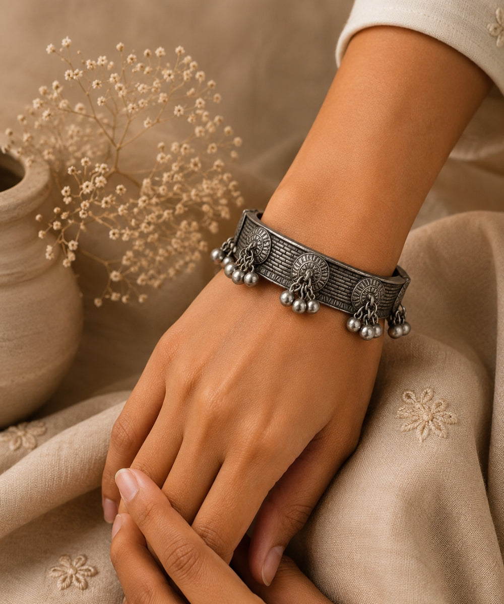 Oxidized Bangle – Ghungroo Elegance