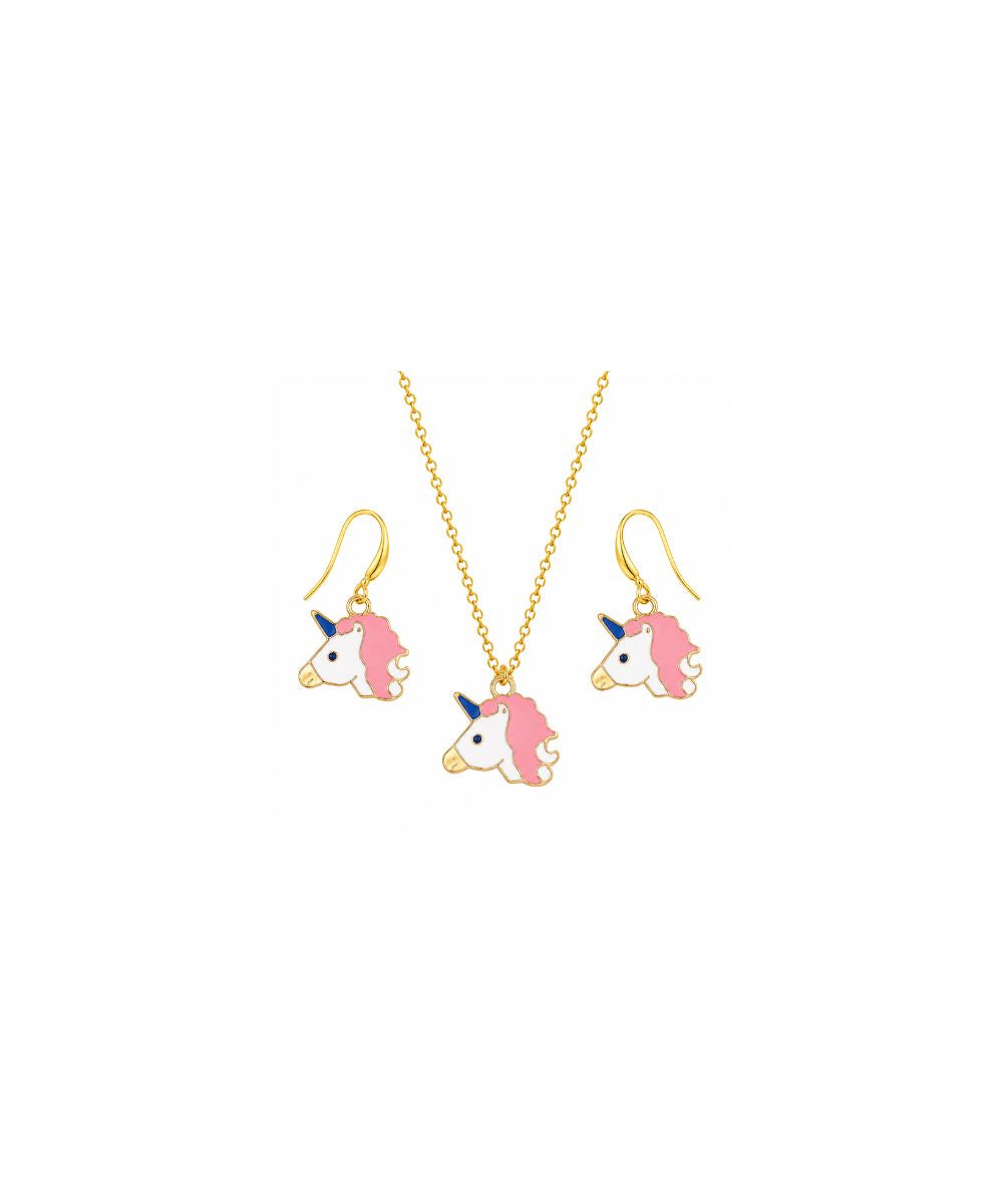 Gold-Plated Unicorn Pendant Set