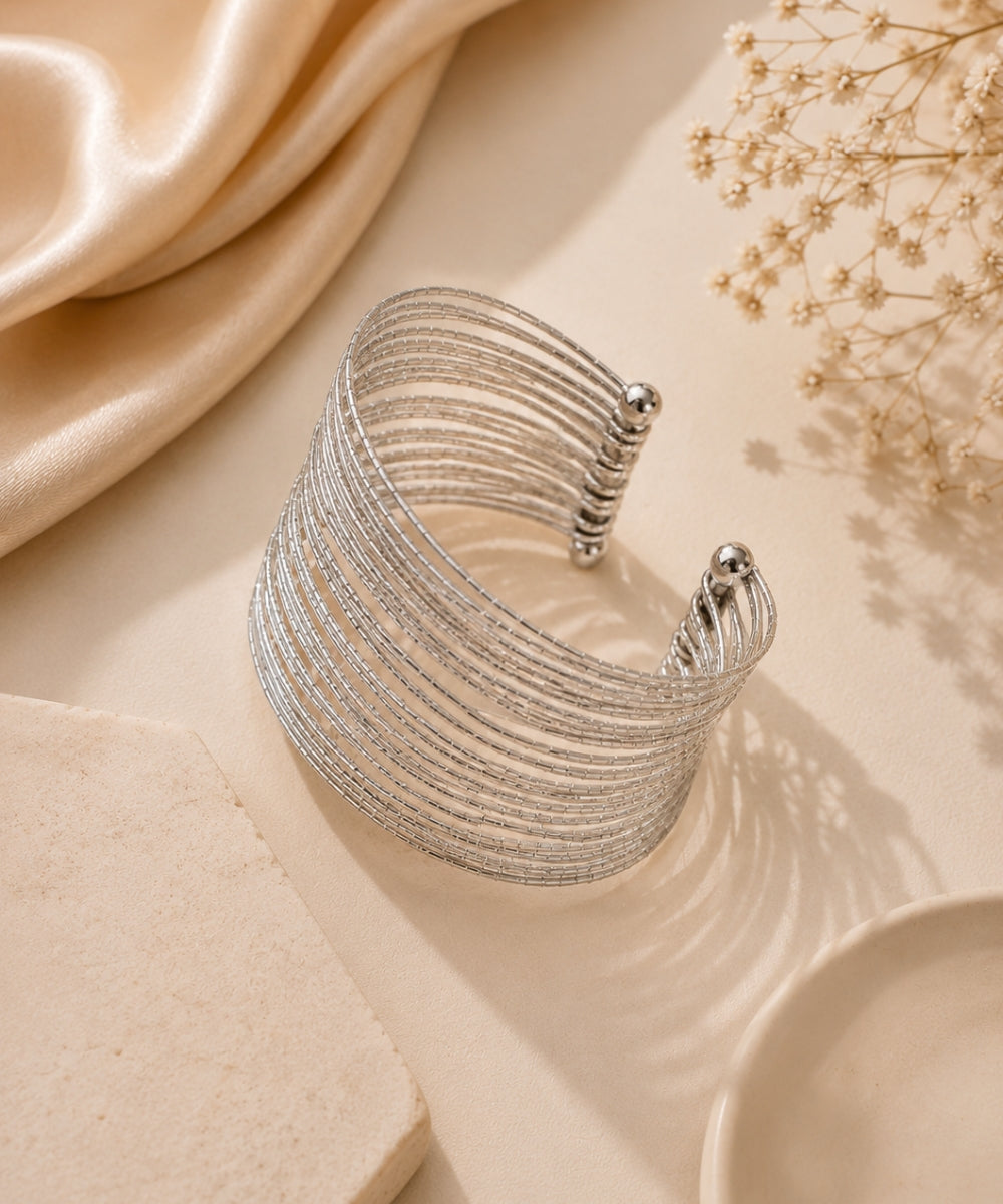 Oxidized Multi-Wire Statement Bangle