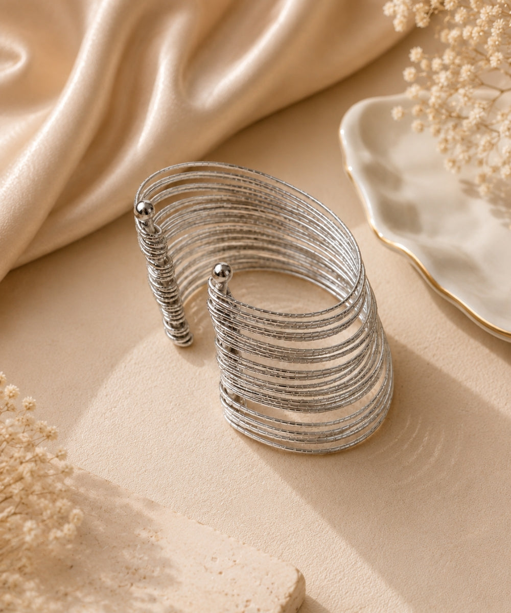 Oxidized Multi-Wire Statement Bangle