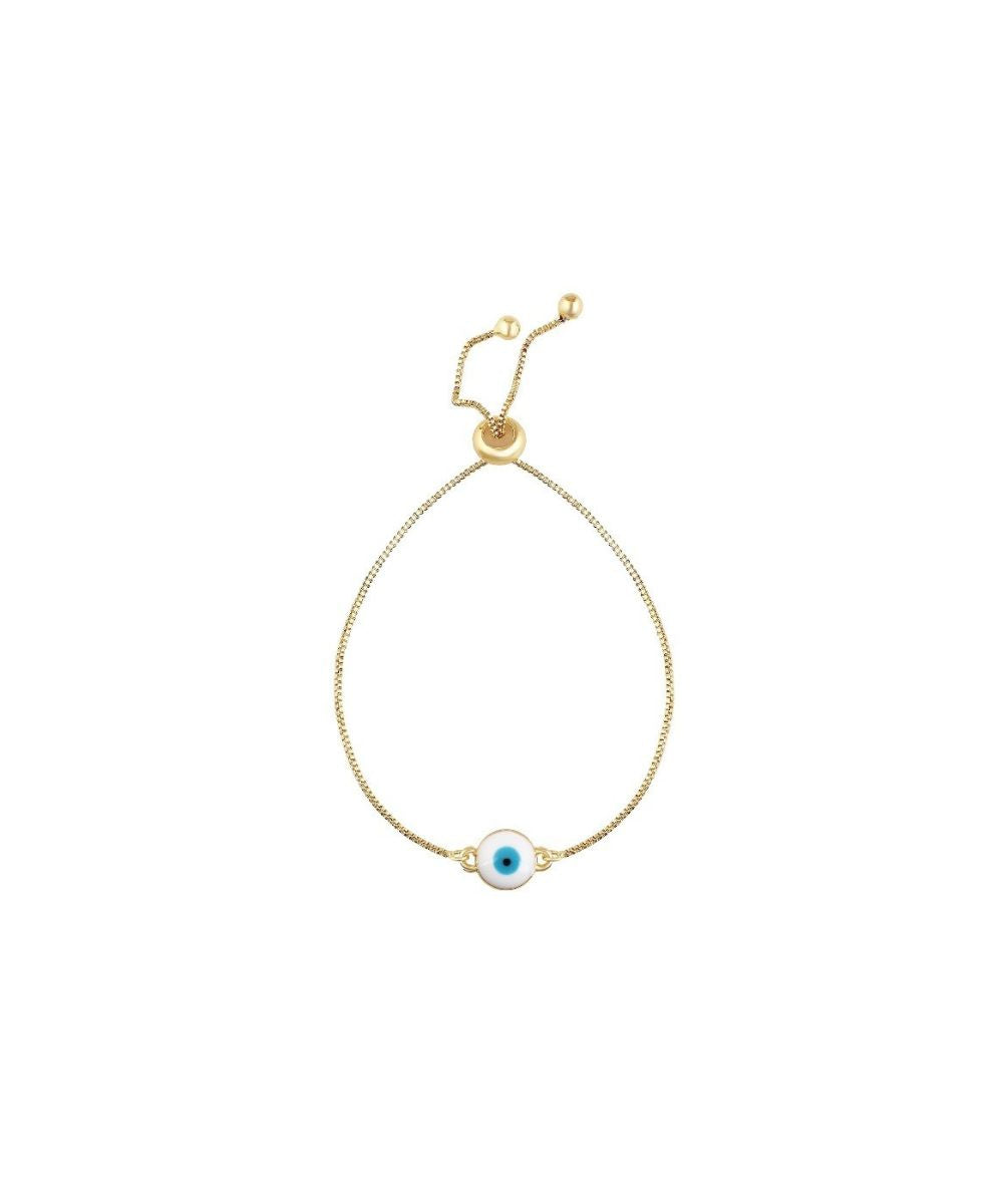 Gold Plated Evil Eye Adjustable Bracelet